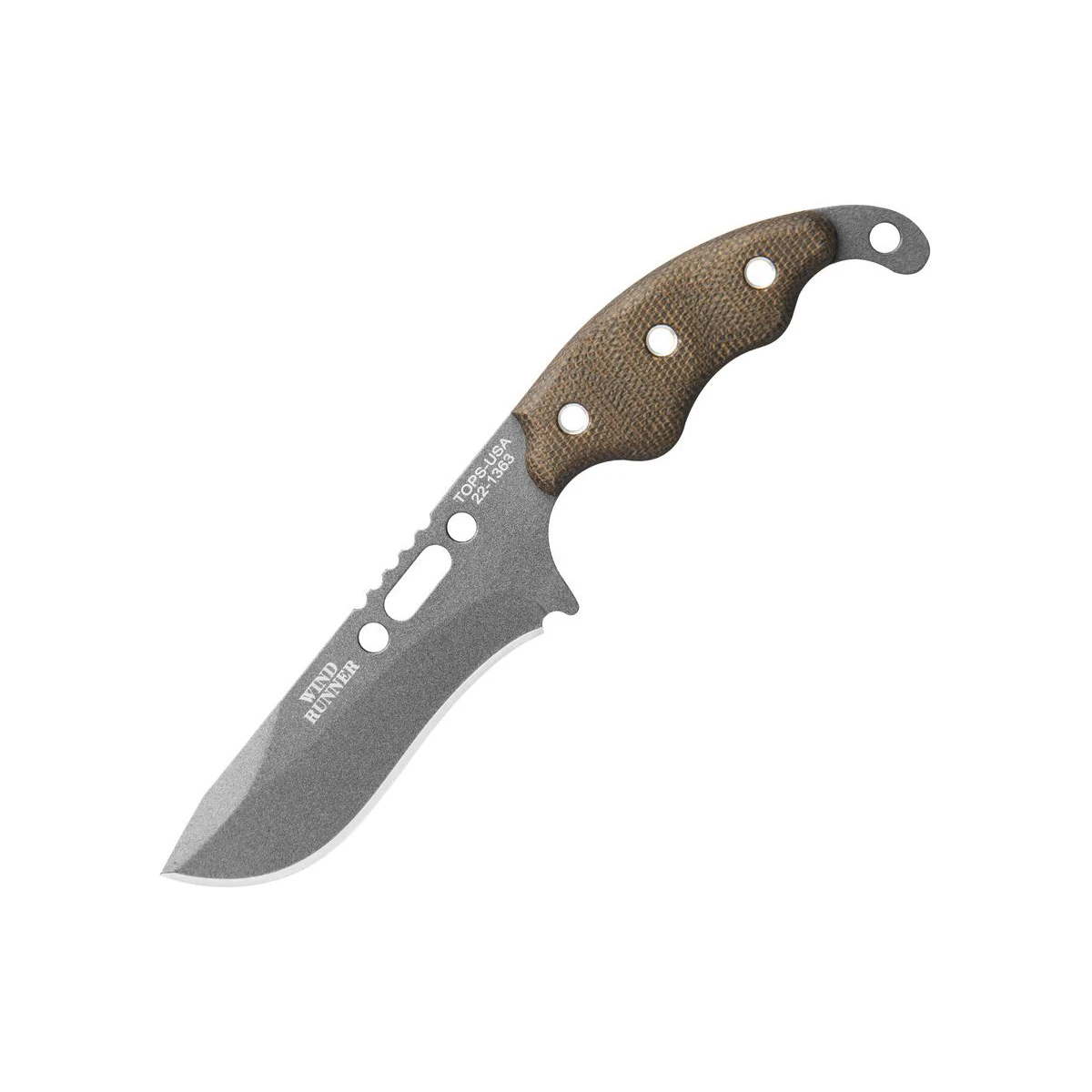 TTOPS Wind Runner Neck Knife 3.5in Plain Cerakote Modified Drop Point
