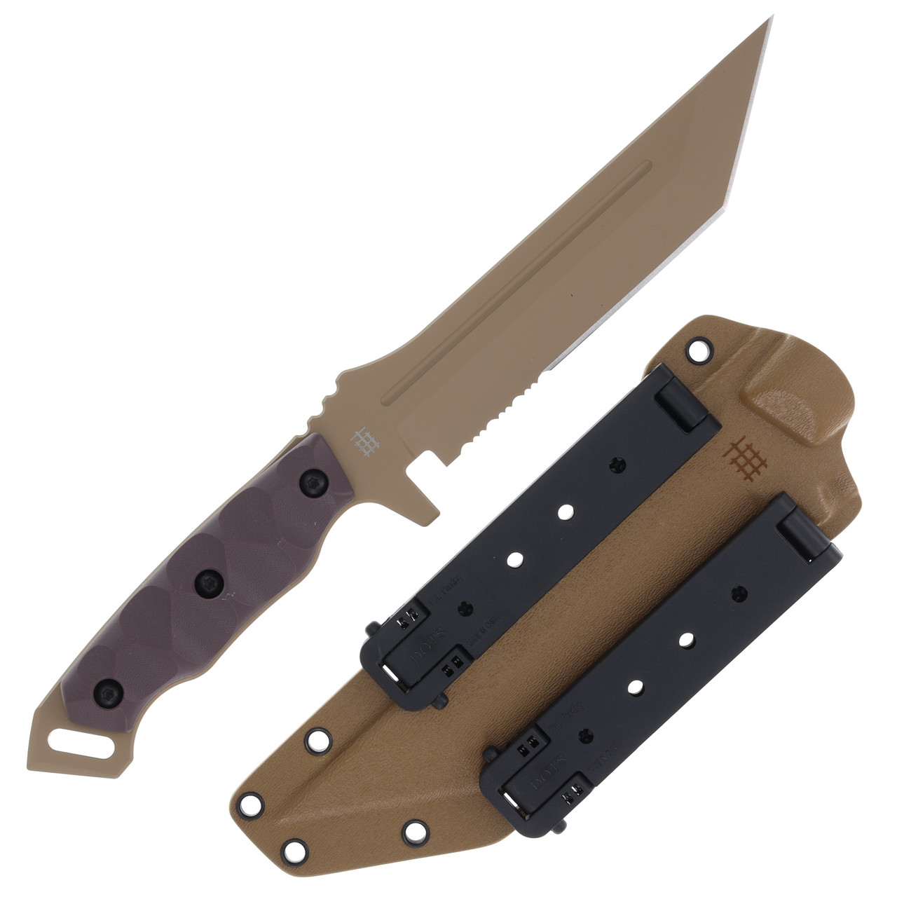 Halfbreed Medium Infantry Knife Partially Serrated Dark Earth