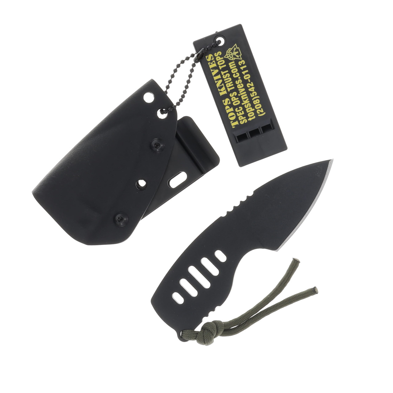 TOPS Knives Baghdad Box Cutter 2.25in Black Drop Point Fixed Blade TPBBC01 