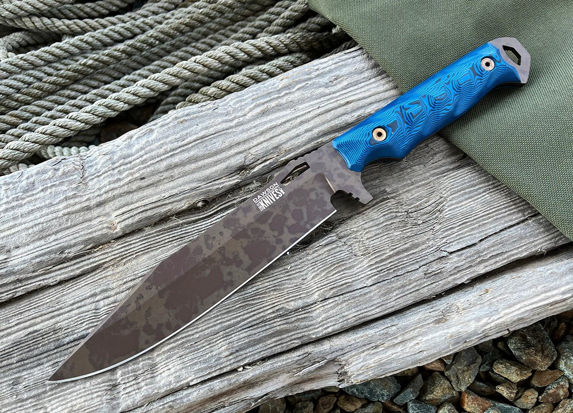 Dawson Knives Marauder | MagnaCut Scorched Earth Blue/Black G10