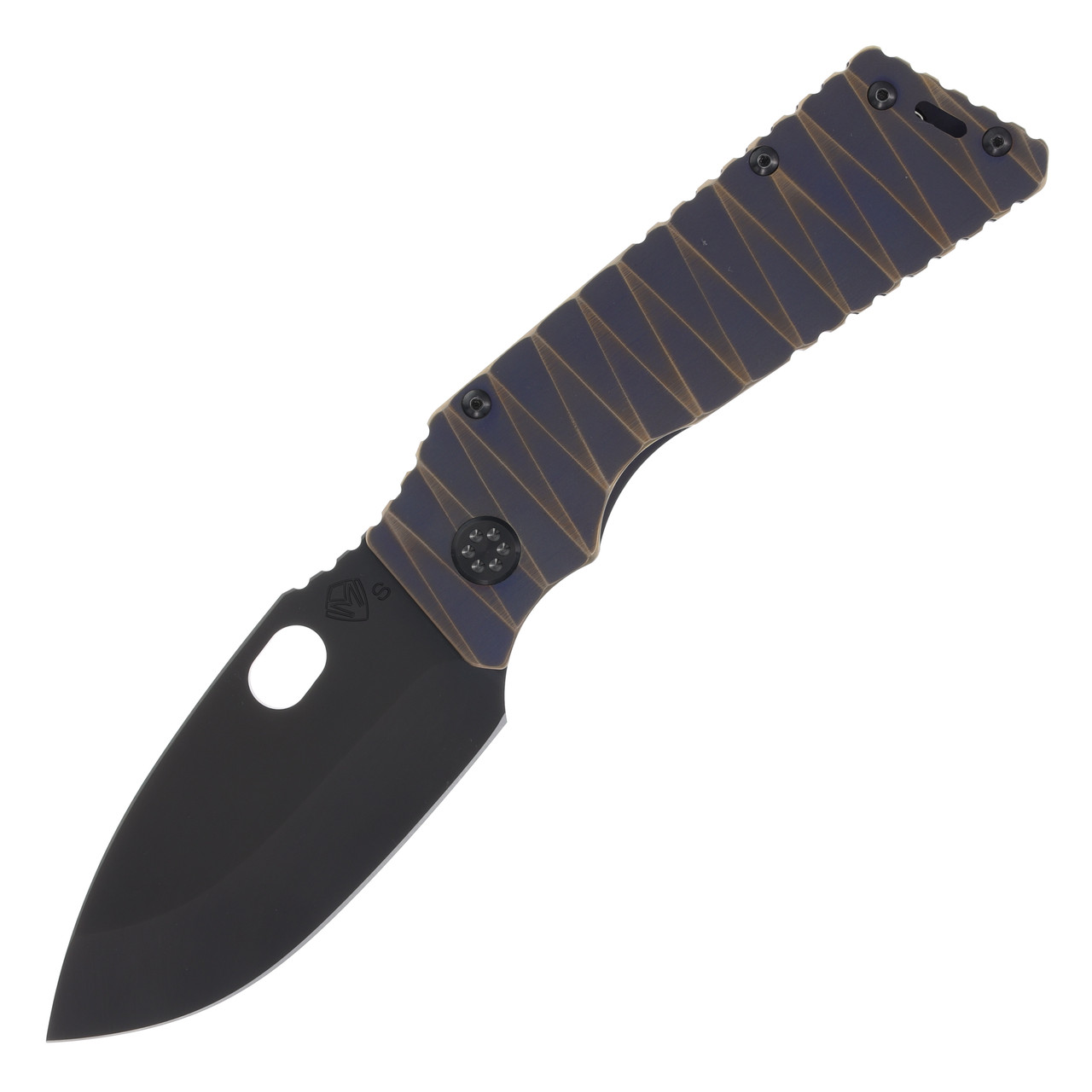 Medford TFF-1 Folding Knife PVD Drop Point/Tumbled Violet with Bronze Hardware MK014SPQ-38A3-TPCP-Q4