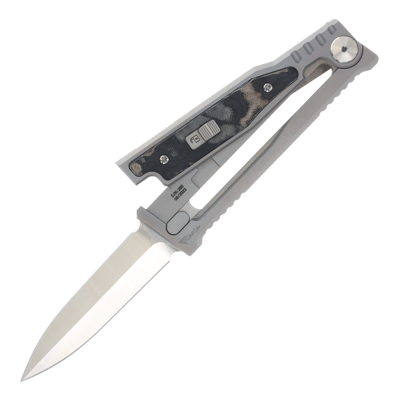 Reate Exo-M Safety Lock Gravity Knife Elmax Dagger Green/Black