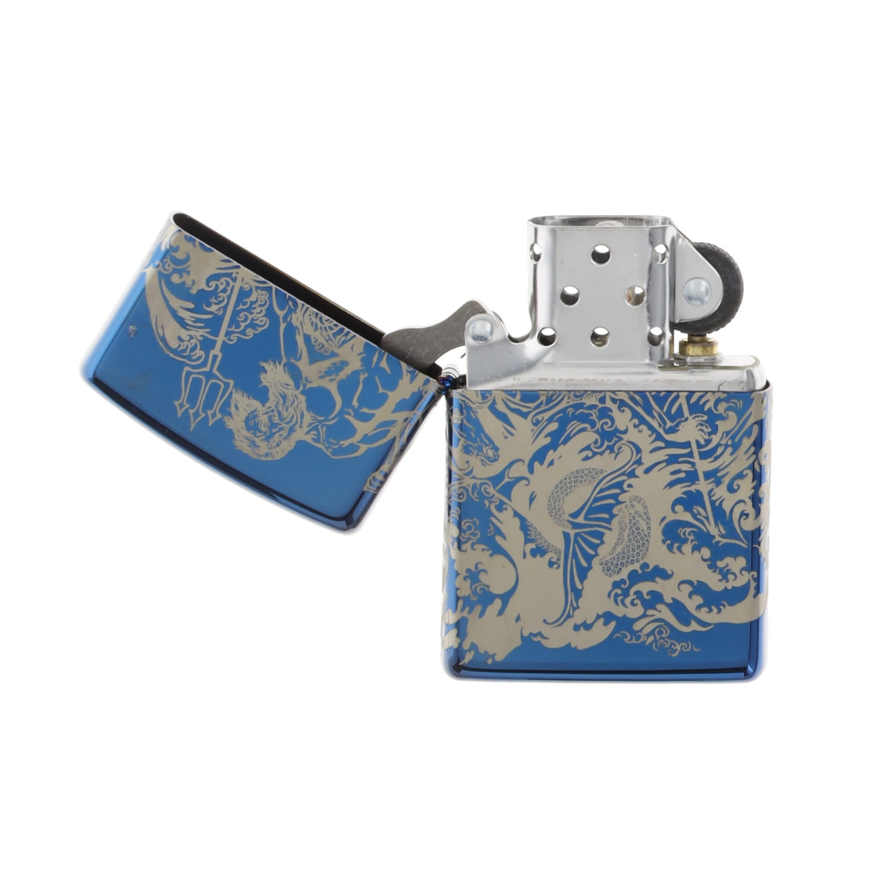 Zippo King of Atlantis High Polish Blue Lighter ZP48787 - Smoky