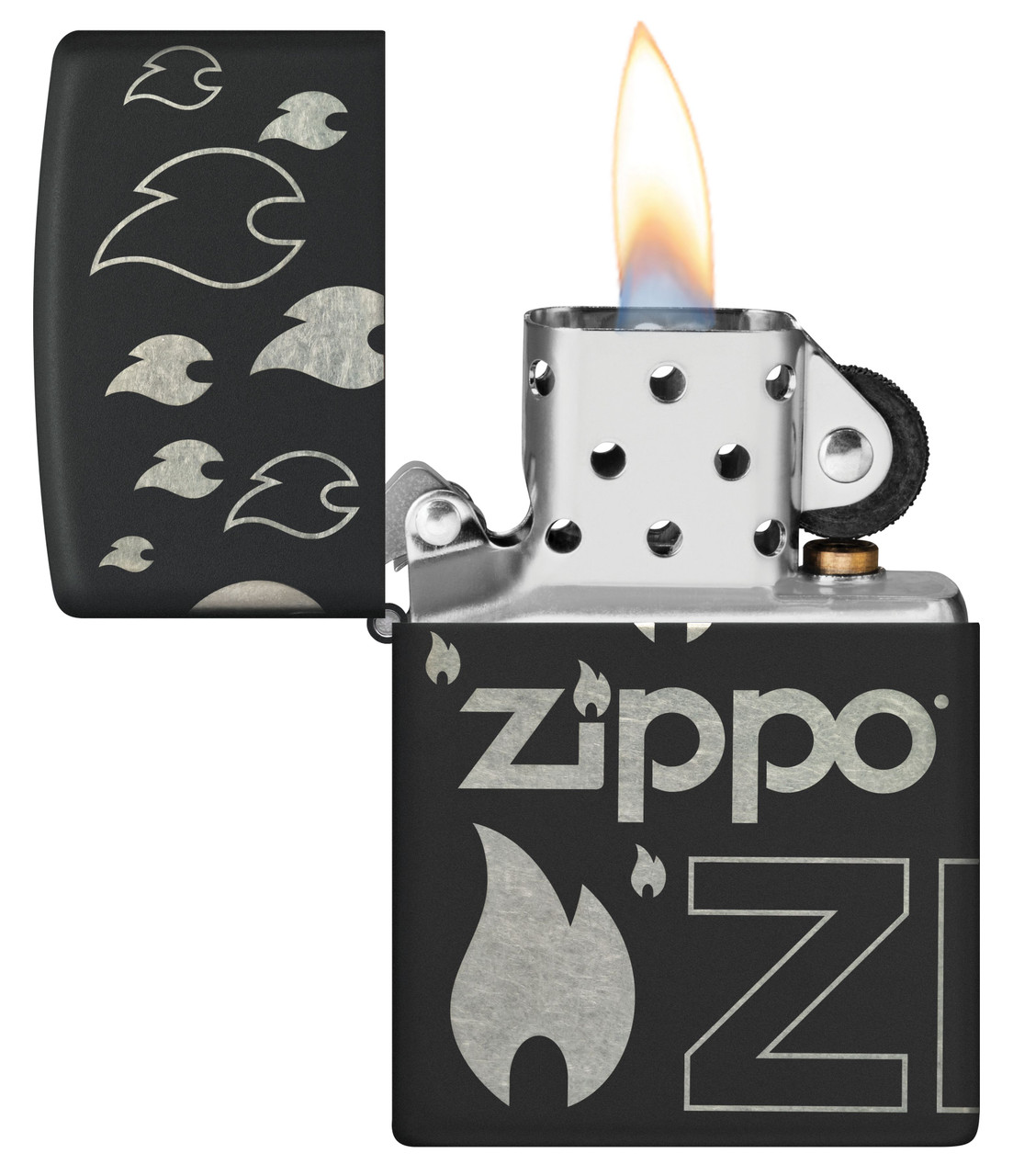 Zippo Design Sleek Black Matte. front 
