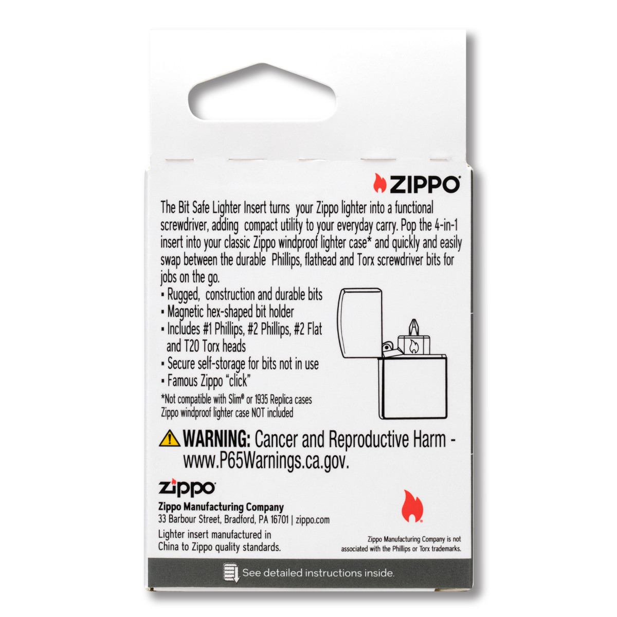 Zippo Bit Safe Lighter Insert ZP65701 - Smoky Mountain Knife Works