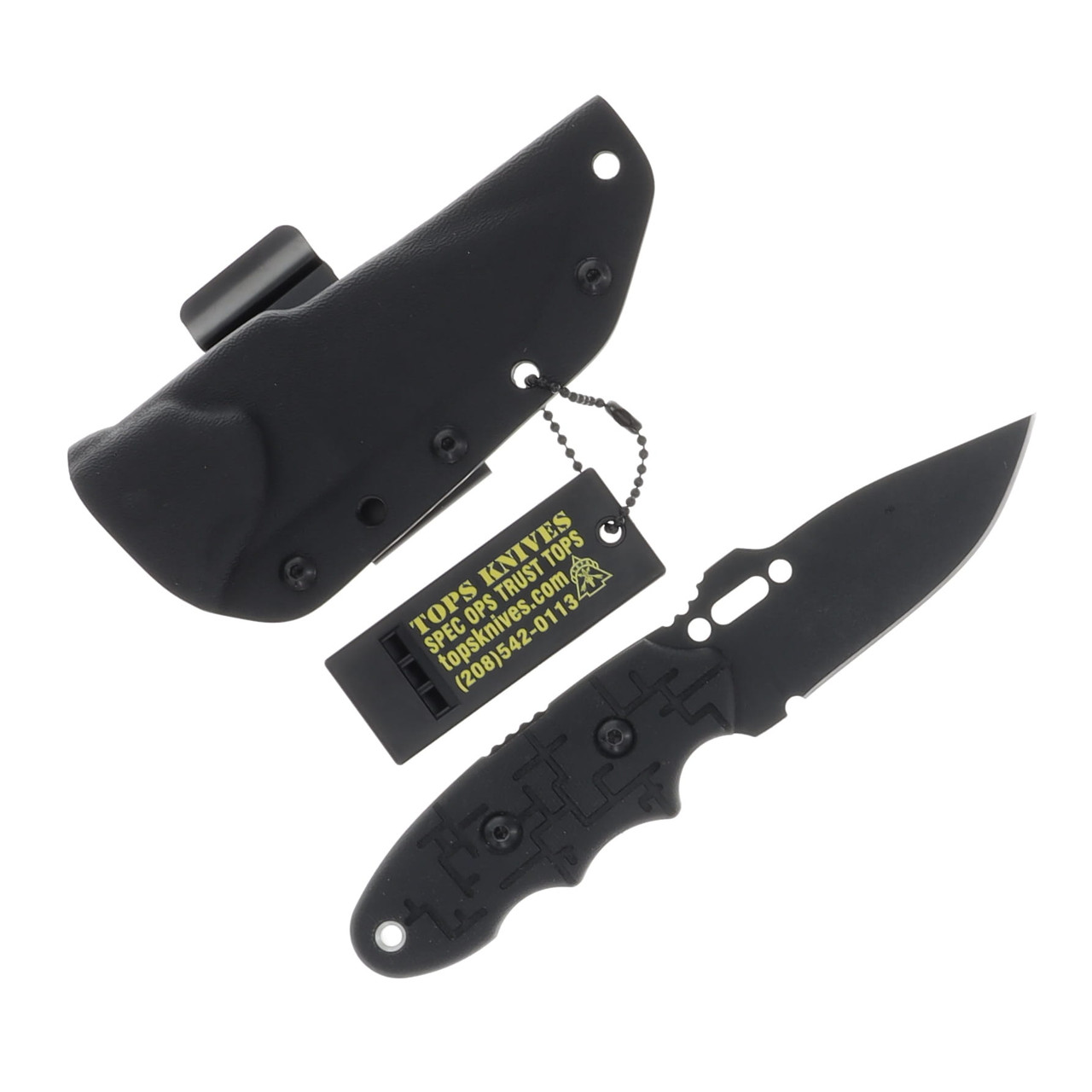 TOPS Knives C.A.T 200H-01 Fixed Blade Knife 1095 SS Black G-10 Cryptic Cyber TP200H01