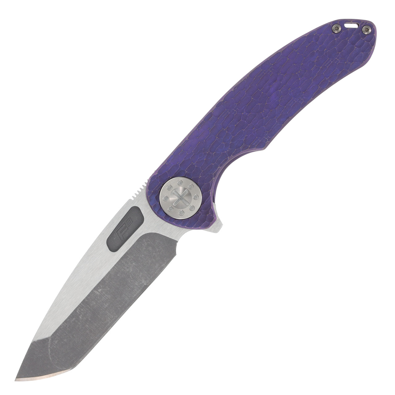 Curtiss Custom Knives F3 Large Spanto Folding Knife (Magnacut, Purple/ 2 Tone Titanium) CCKF3LSPFPPUR