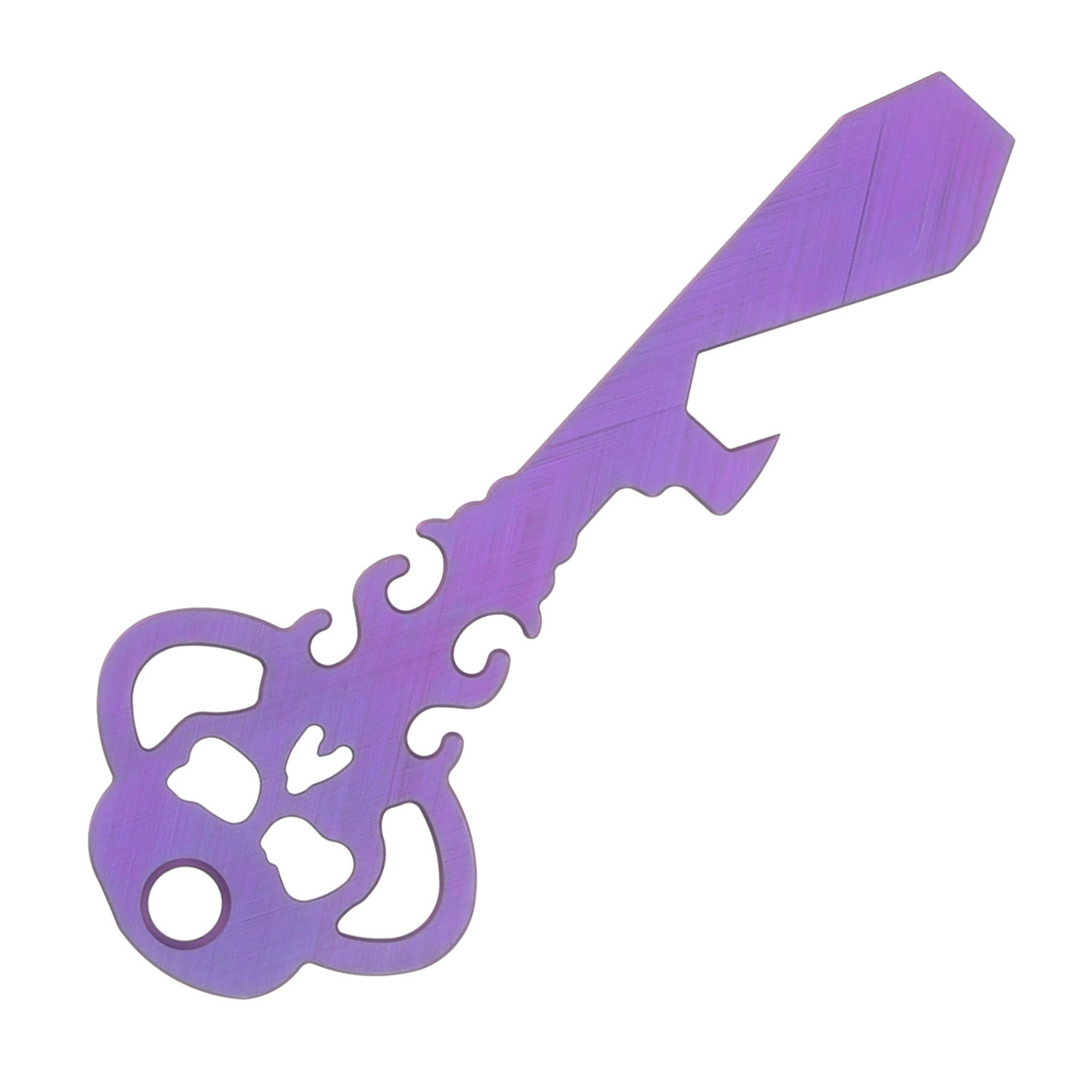 Chaves Knives Keybar Titanium Crosshatch High Voltage Purple