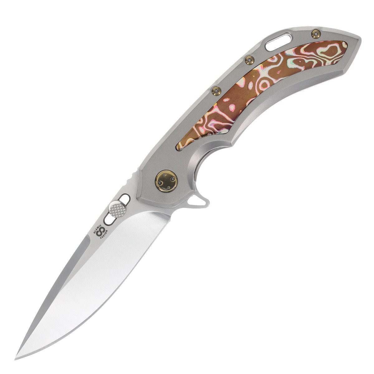 Olamic Wayfarer 247 Purist Ti Fedokume Inlay 3.5in Satin Blade