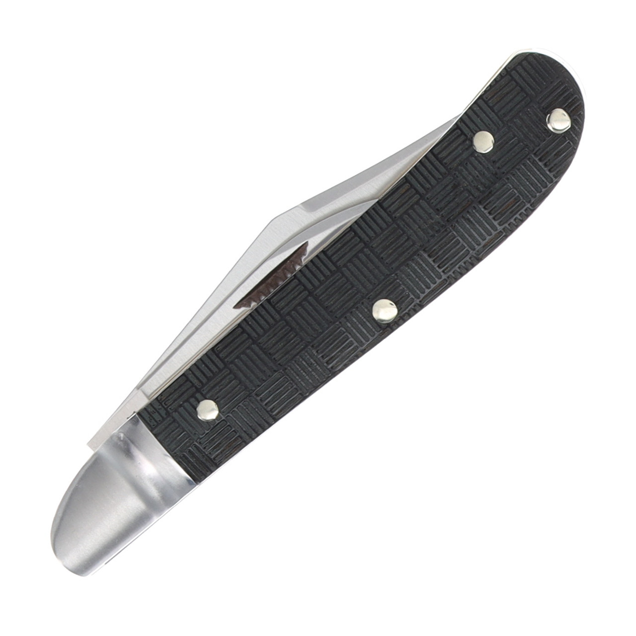 Rough Ryder Black Reserve Peanut Folding Knife (Black Basketweave
