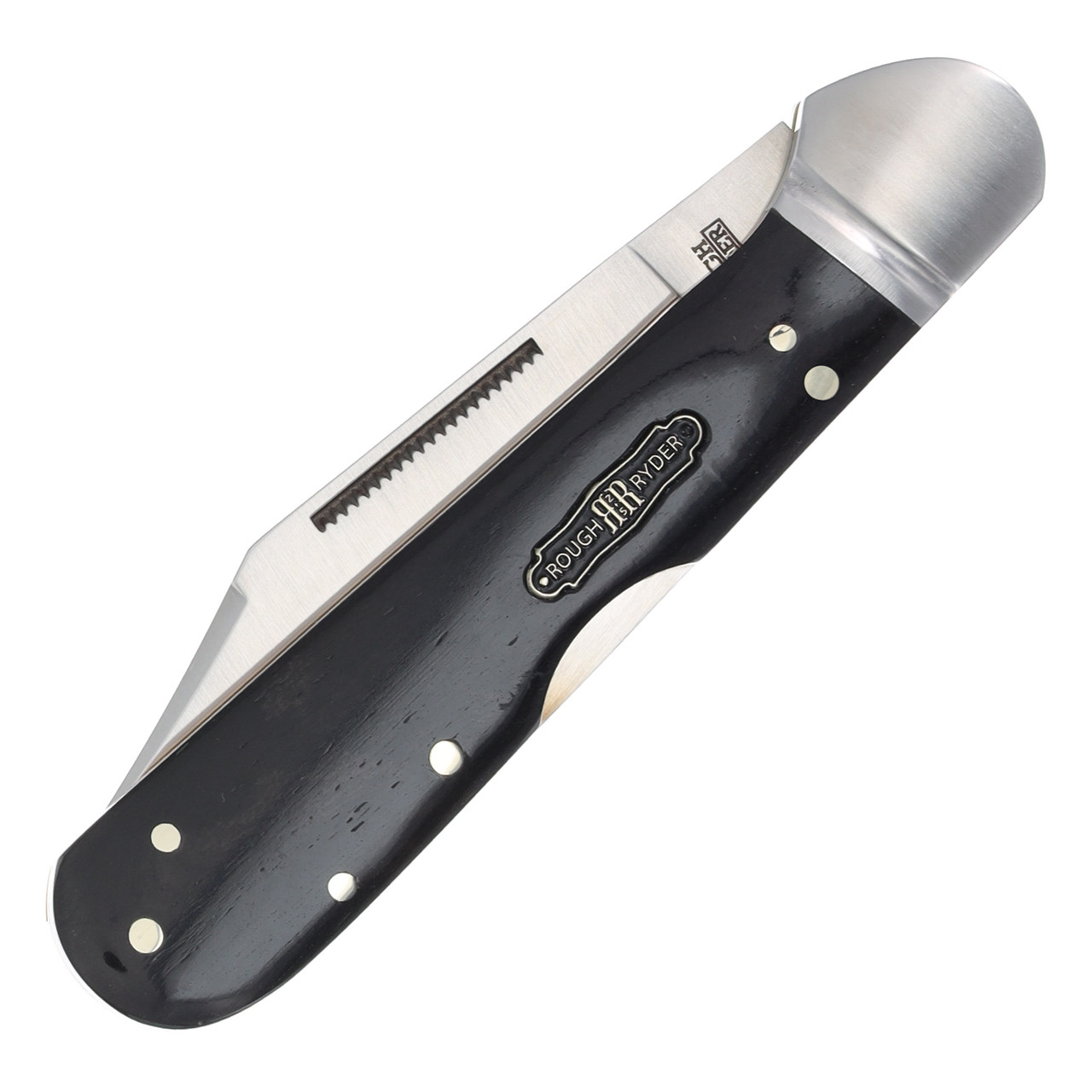 Rough Ryder Black Reserve Smooth Bone Copperhead Lockback RR2563