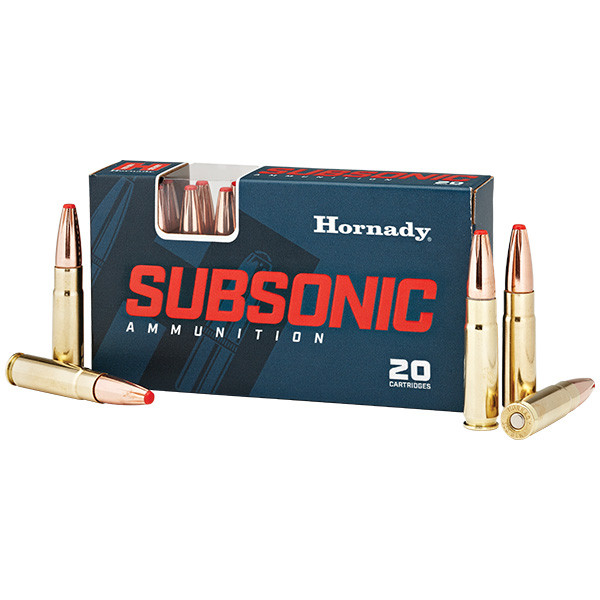 Hornady Subsonic 300 AAC Blackout Rifle Ammo 20 Rounds Brass Centerfire 190 Grain Sub-X FTX