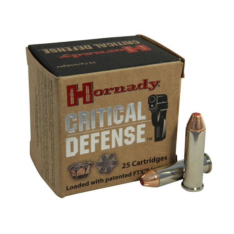 Hornady Critical Defense 357 Magnum Ammunition 125 Grain Brass 25 Rounds FTX HP