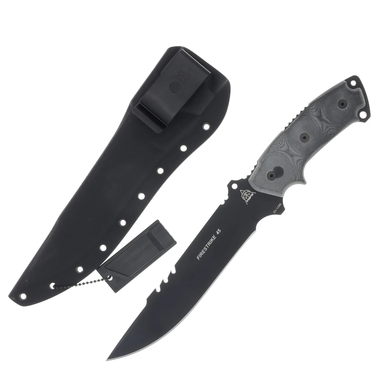 TOPS Firestrike 45 Fixed Blade Knife 1095 Black Linen Micarta