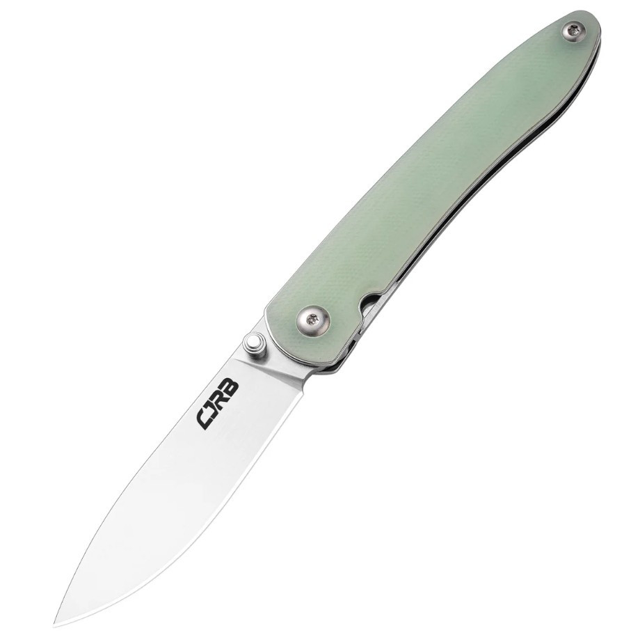 CJRB Ria Linerlock Folding Knife Sand Polish 12C27/Translucent Green G-10 CJRB1917NTG