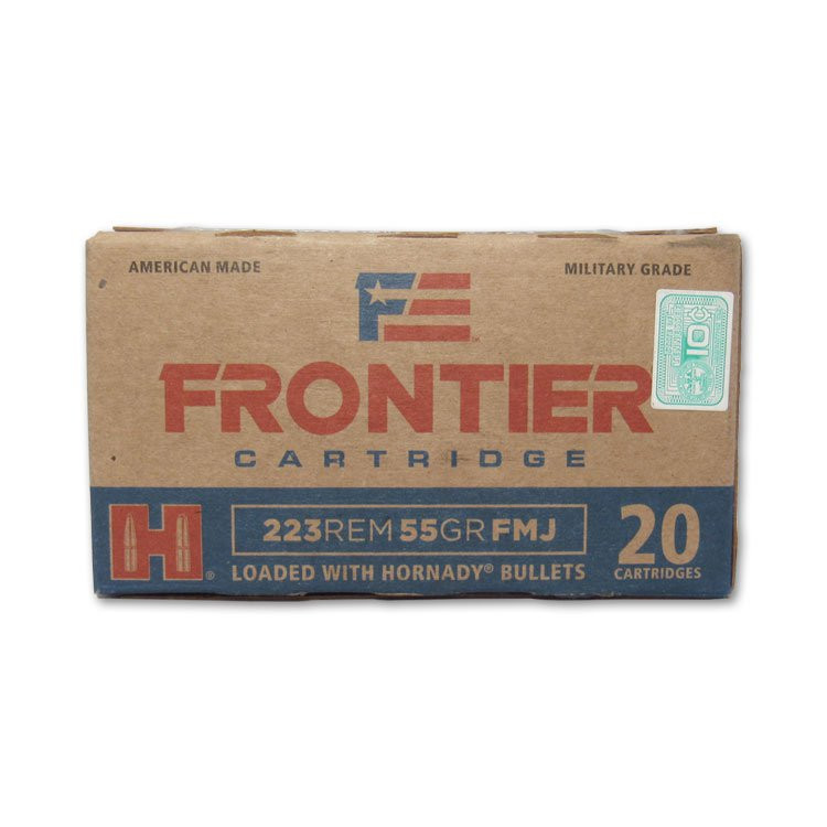 Hornady Frontier Cartridge 223 Remington Ammunition 55 Grain Hornady FMJ 20 Rounds FR100