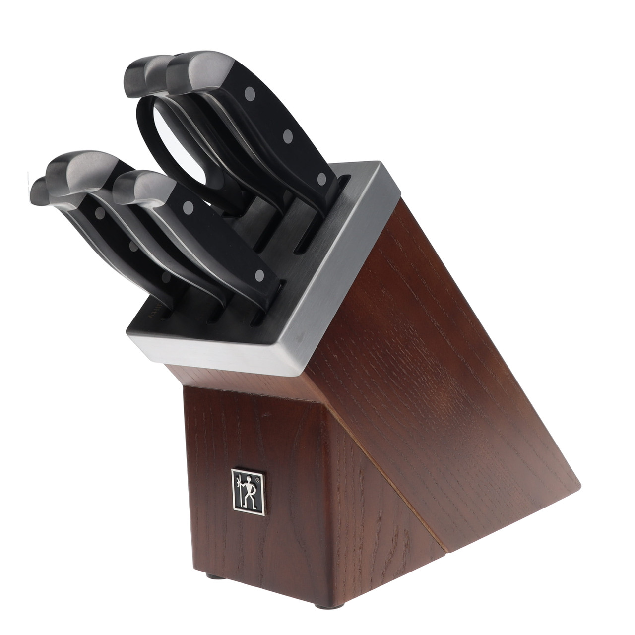 J.A. Henckels 7-Piece Self Sharpening Knife Block Set Black Matte Handle 1013675