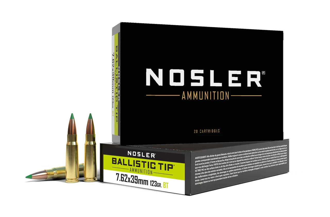 Nosler Ballistic Tip Hunting 7.62x39mm 123gr SBT Brass 20rd Box