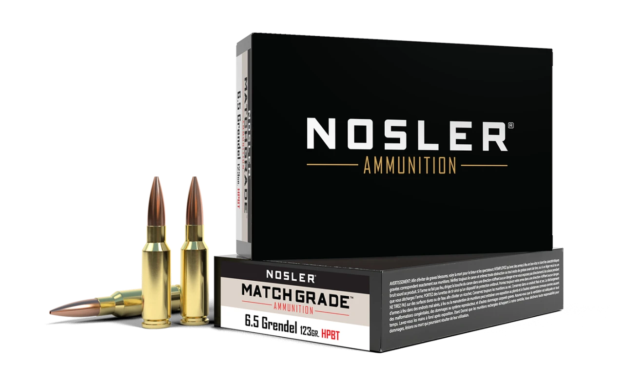 Nosler Match Grade 6.5 Grendel 123gr Custom Competition HPBT Brass 20Rds