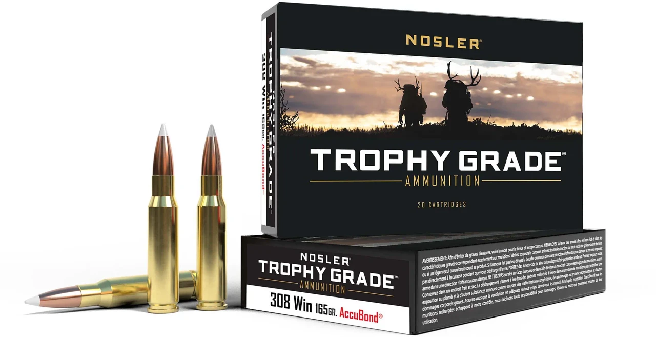 Nosler Trophy Grade .308 Win 165gr AccuBond Brass Ammo 20 Rds