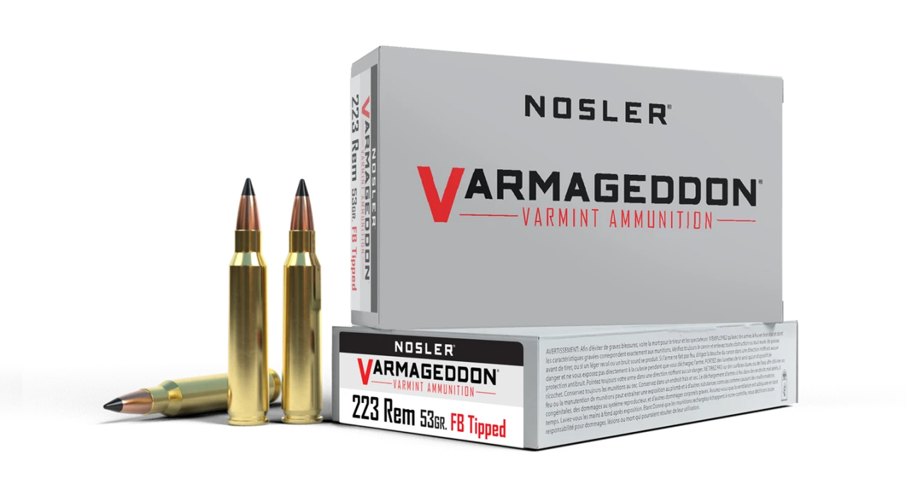 Nosler Varmageddon .223 Rem 53gr Flat Base Hollow Point Brass 20rd Box