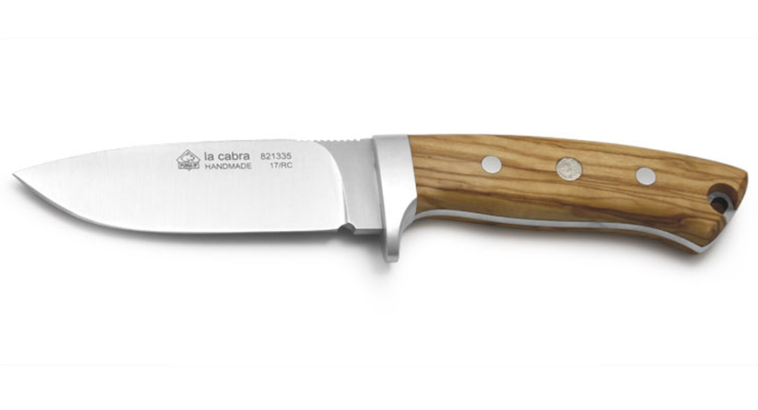 Puma IP La Cabra Fixed Knife Olive Wood 4.21in Plain Satin Drop Point