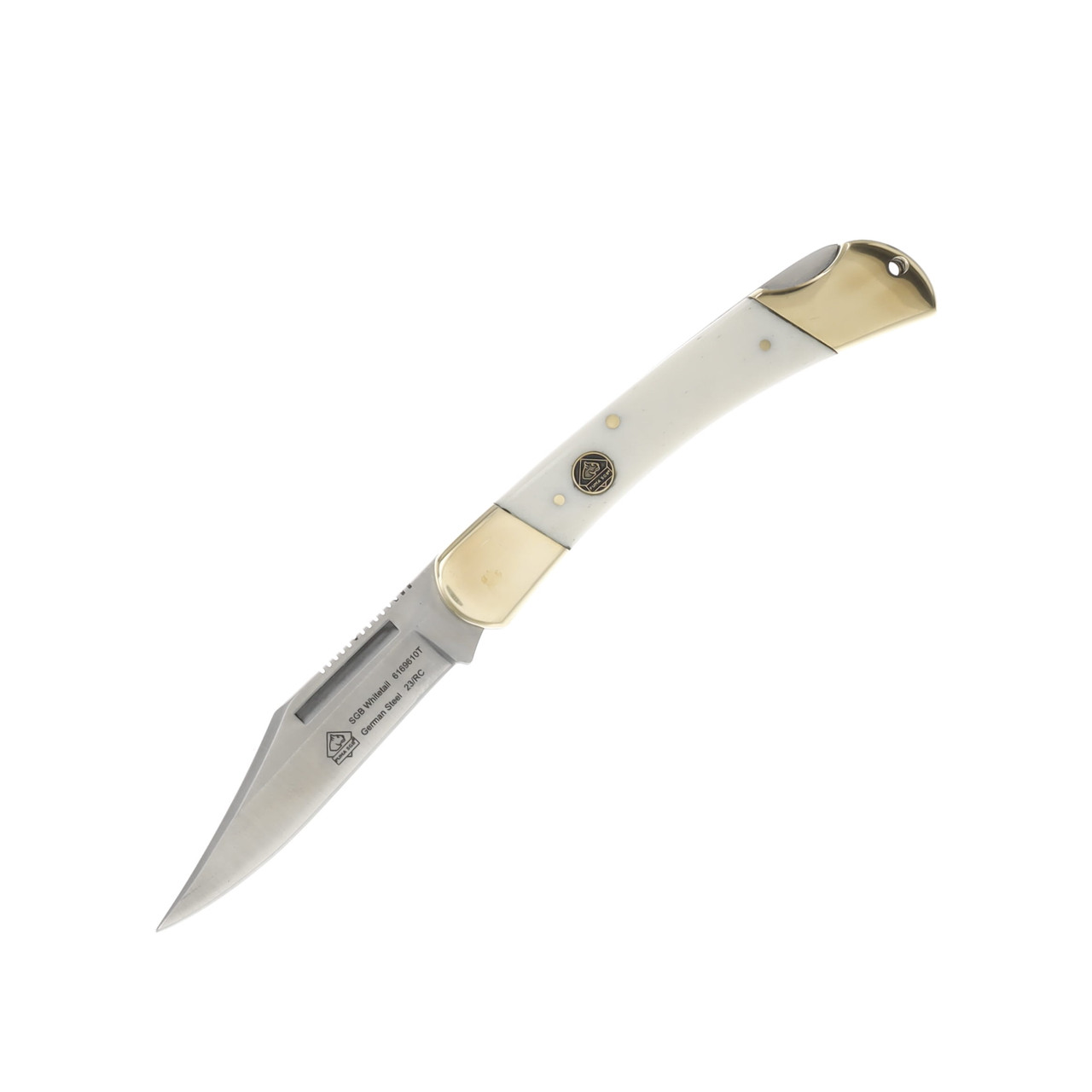 Puma SGB Whitetail Folding Knife White Smooth Bone
