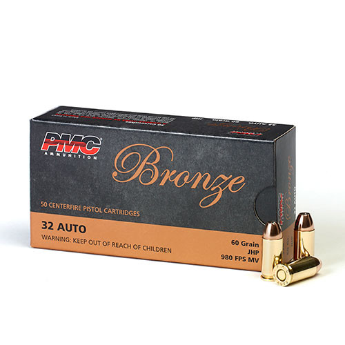 PMC Bronze .32 Auto 60 Grain Jacketed Hollow Point 50 Round Box