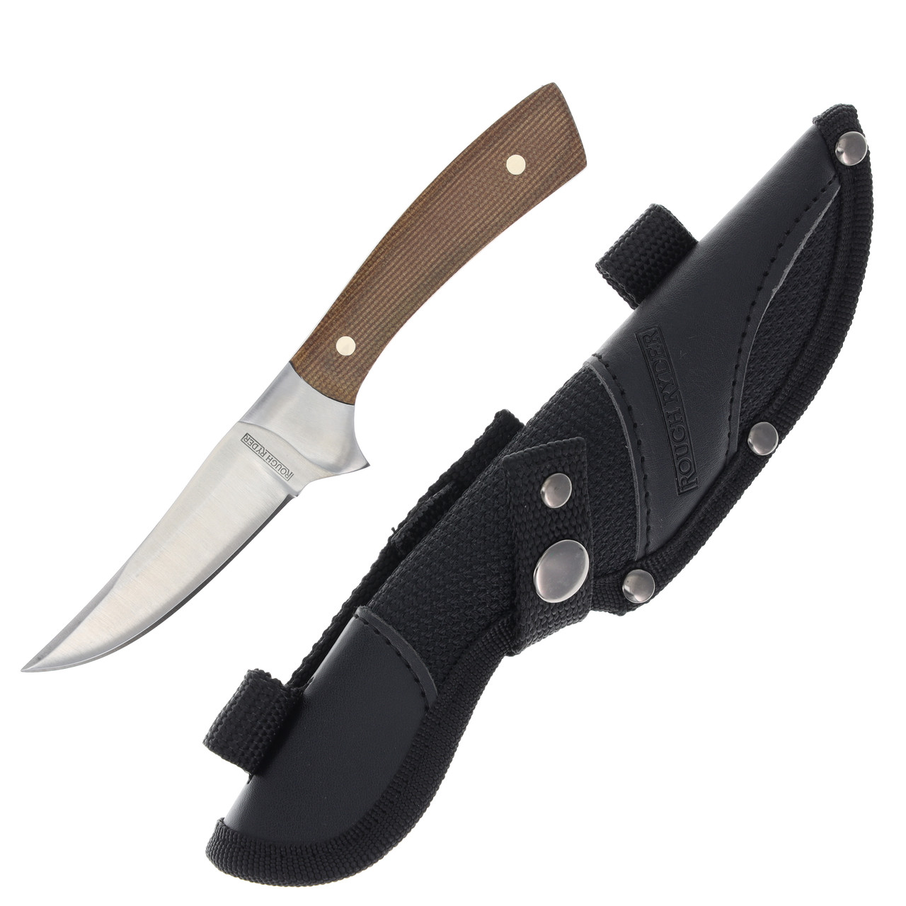 Rough Ryder Tater Skin Brown Burlap Wolverine Fixed Blade Knife