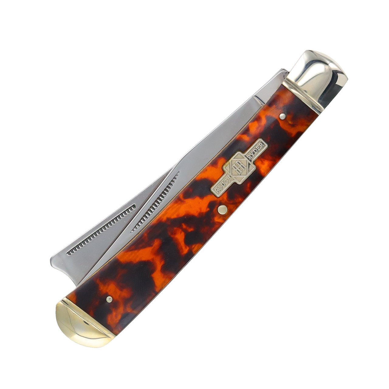 Rough Ryder Tortoise Shell Razor Trapper Folding Knife RR515