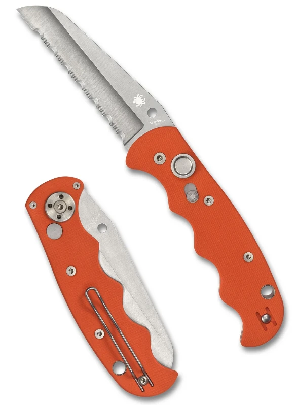 Spyderco Autonomy OTS Auto Orange G-10 Handles Serrated H2 Blade SPC165GSOR