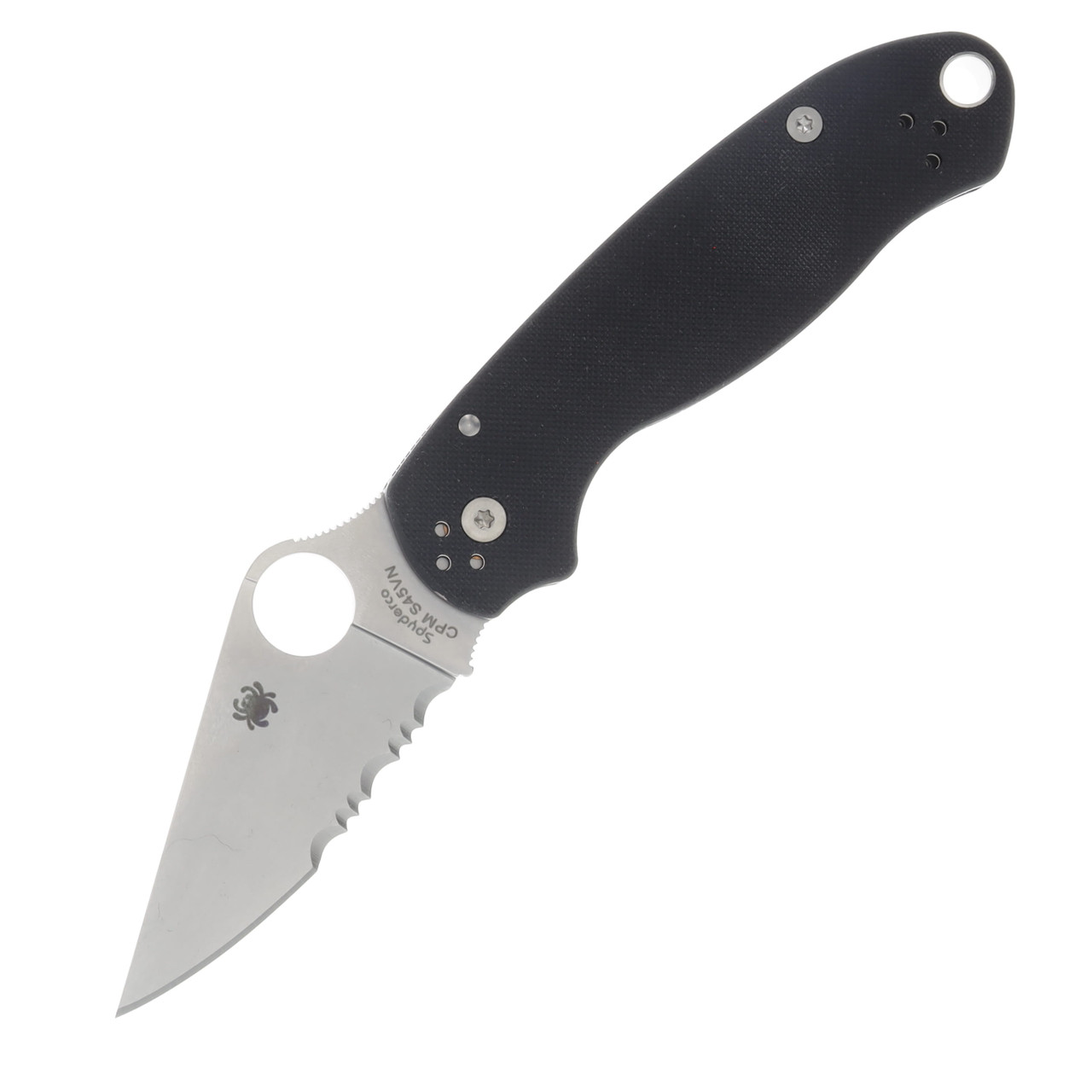 Spyderco Para 3 2.93 Inch Partially Serrated Satin Clip Point SPC223GPS