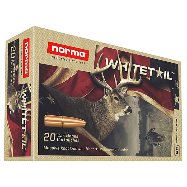 Norma Whitetail 7mm-08 Remington Rifle Ammunition 20 Rounds Brass Centerfire 150 Grain Norma PSP