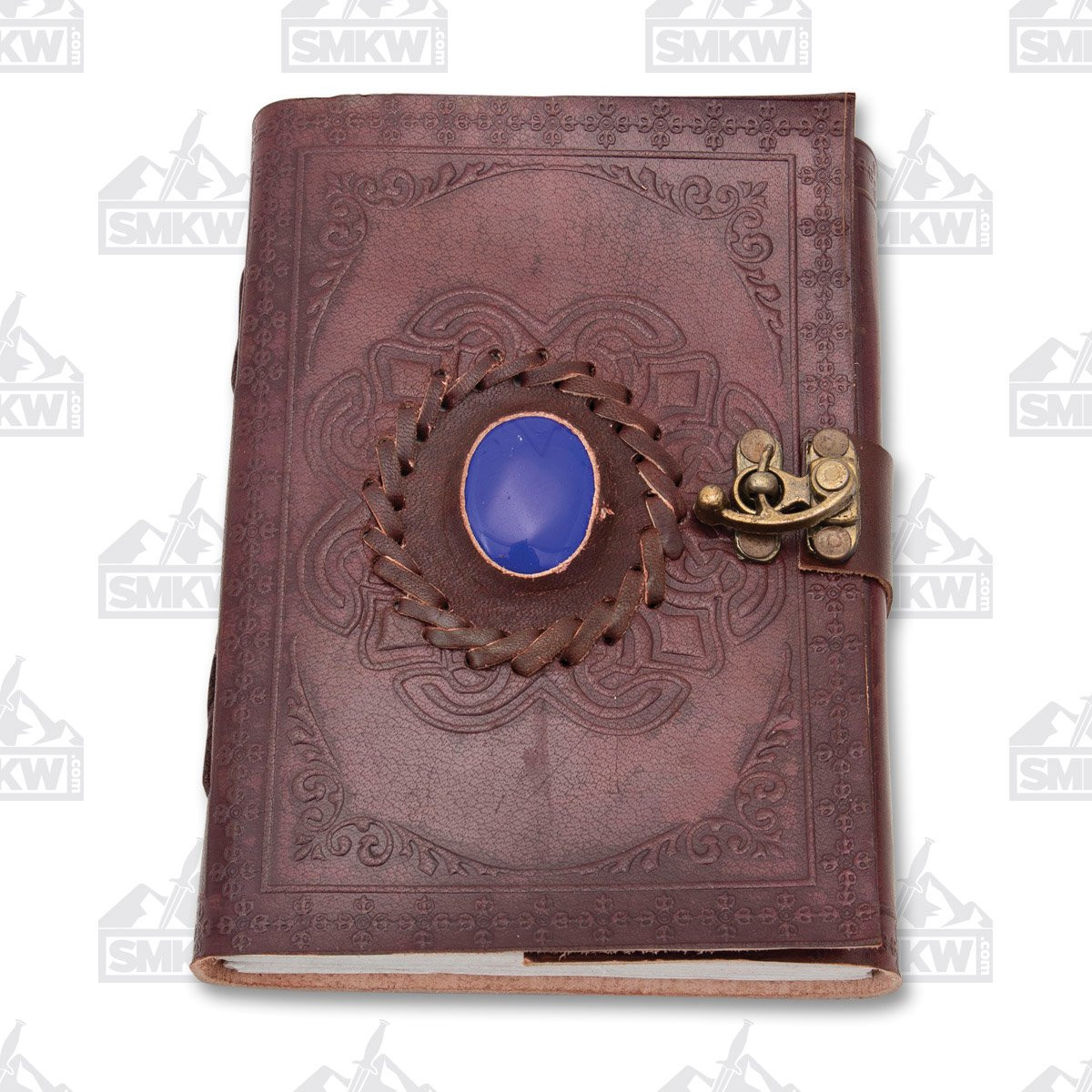 Blue Onyx Stone Leather Locking Journal