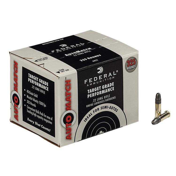Federal Champion AutoMatch Target .22 LR 40gr LRN Brass Ammo 325Rds