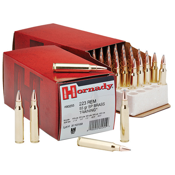 Hornady Custom 223 Remington Rifle Ammunition 50 Rounds 55 Grain Brass Centerfire Interlock Spire Point 