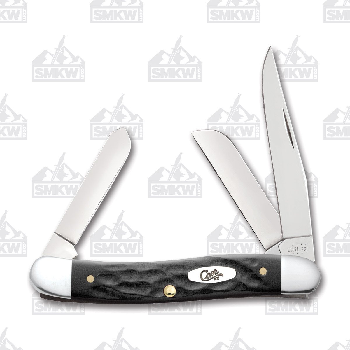 Case Rough Black Medium Stockman Folding Knife CA18222 - Smoky
