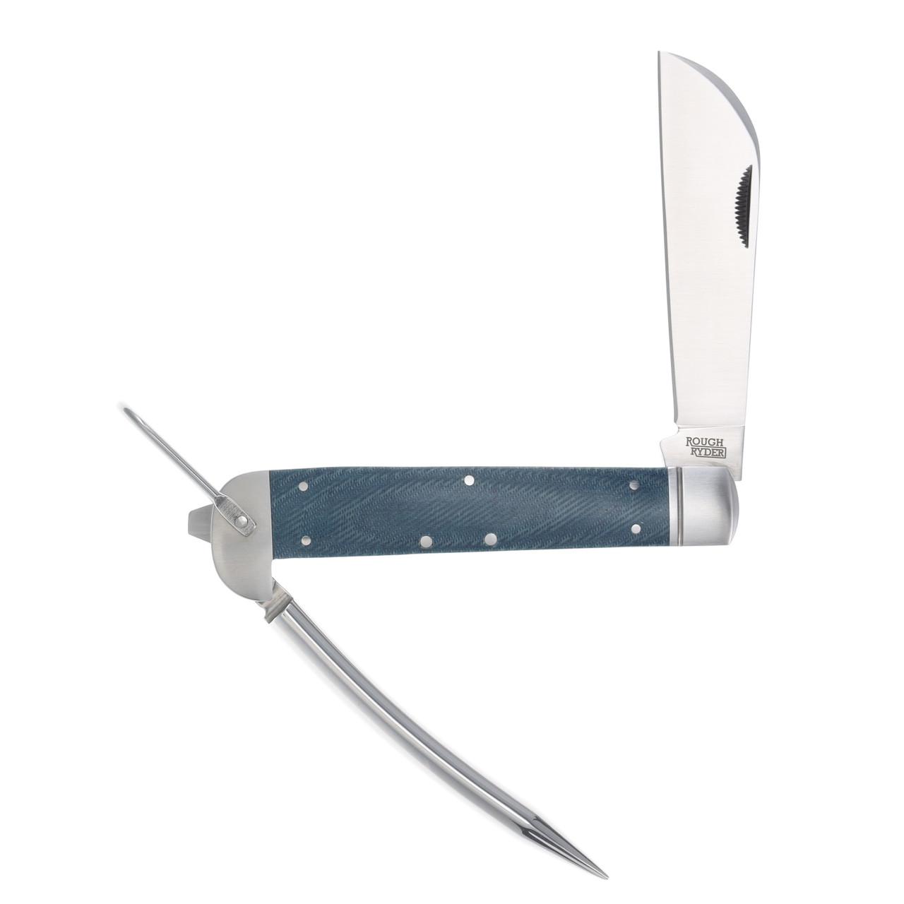 Rough Ryder Marlin Spike Folding Knife (Blue Denim Micarta)