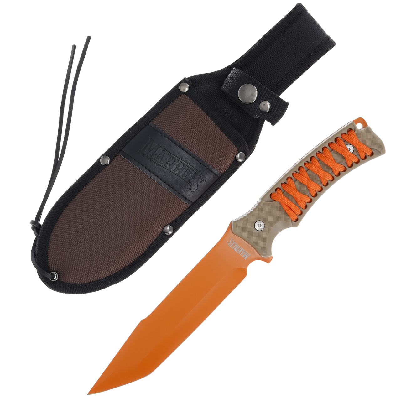 Marble's Orange Cord Wrapped Fixed Blade MR716 MR716 - Smoky