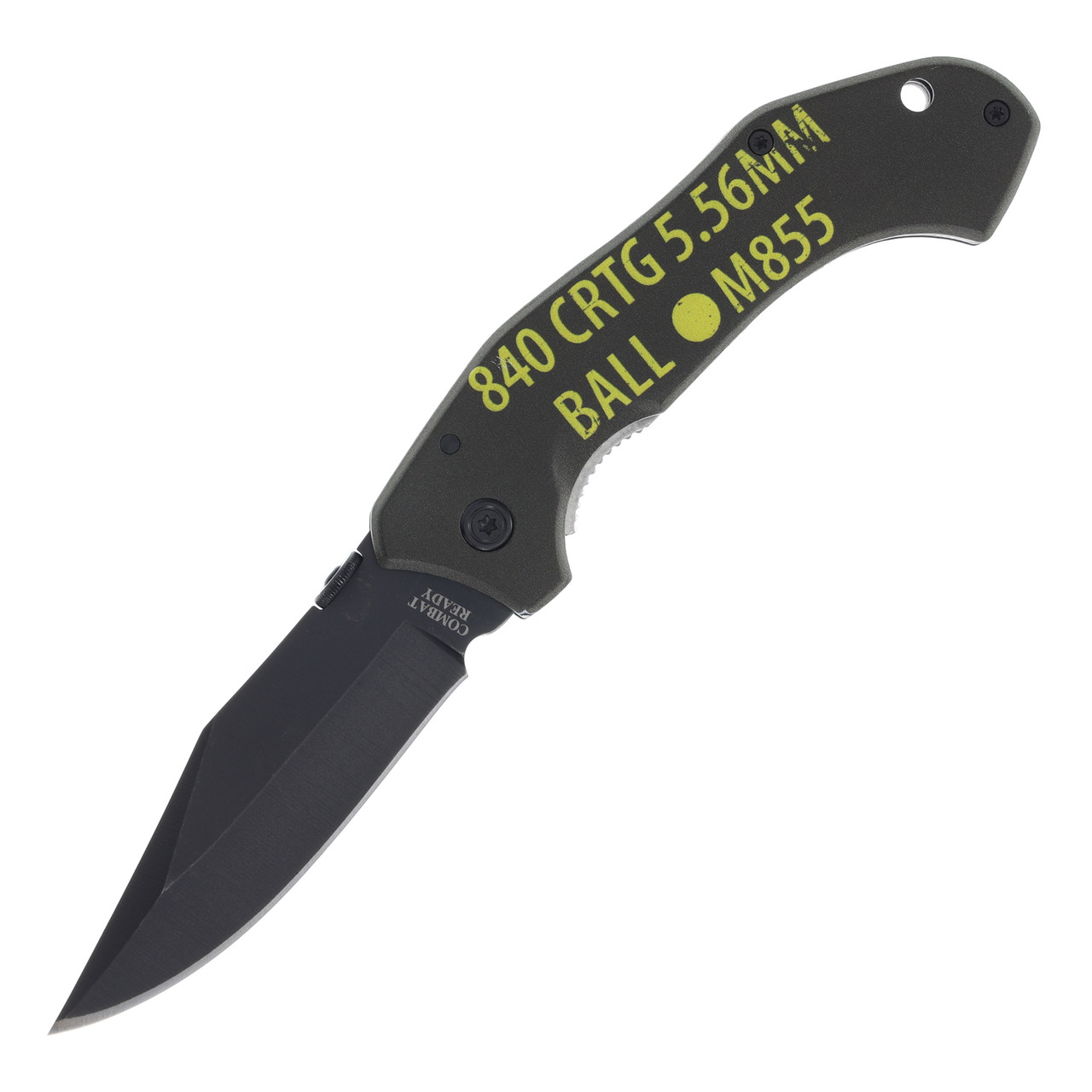 Combat Ready Folding Knife 4.5in Plain Black
