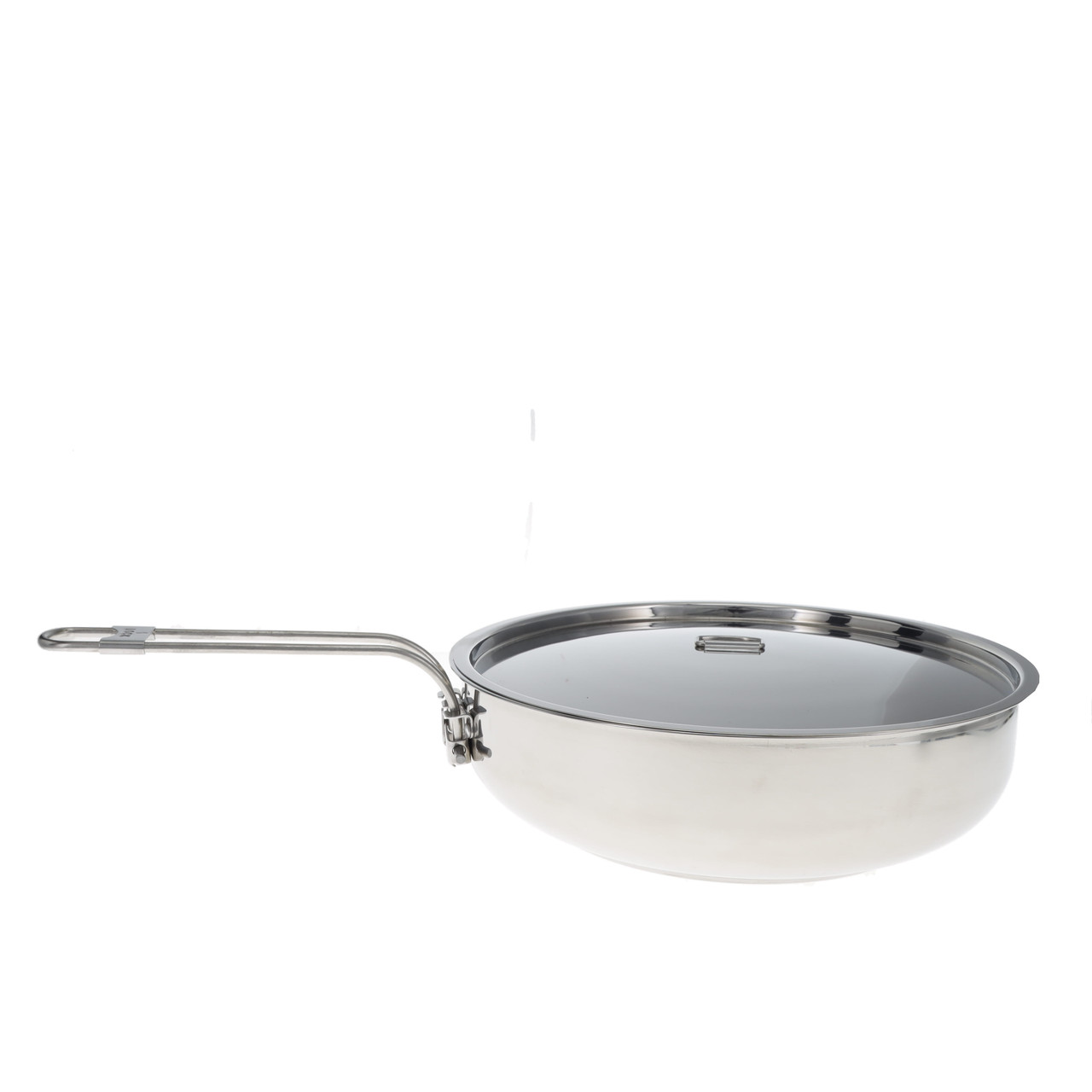 Pathfinder 10in Stainless Steel Skillet with Lid - Bushcraft Cookware PF10SK102
