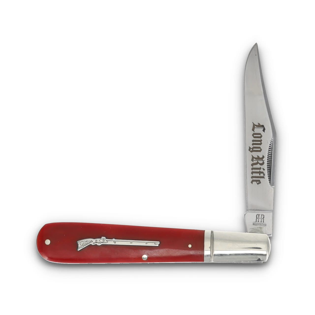 Rough Ryder Grandaddy Barlow Folding Knife Long Rifle Red Smooth Bone RR2618