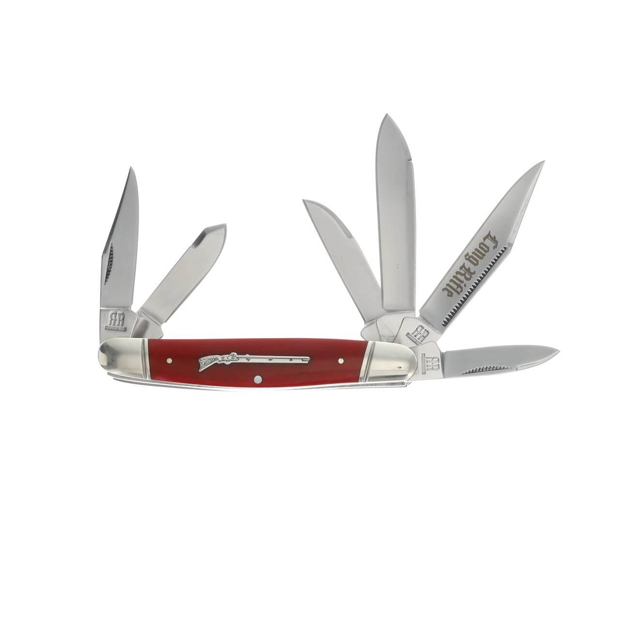 Rough Ryder Long Rifle Red Smooth Bone Six Blade Stockman RR2622