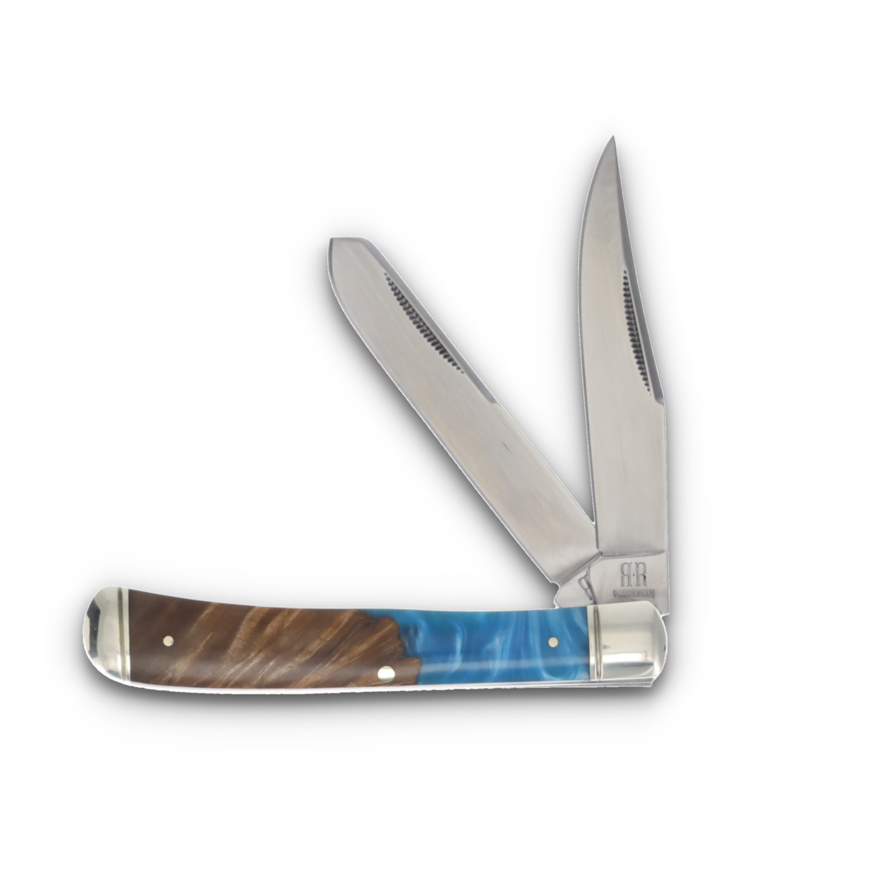 Rough Ryder Trapper Folding Knife Two Tone Pandora Swirl Resin
