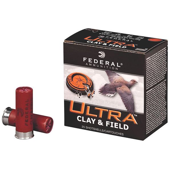 Federal Ultra Clay & Field 12 Gauge Shotshell 25 Rounds 2.75in 1-1/8oz #8 Lead Shot 
