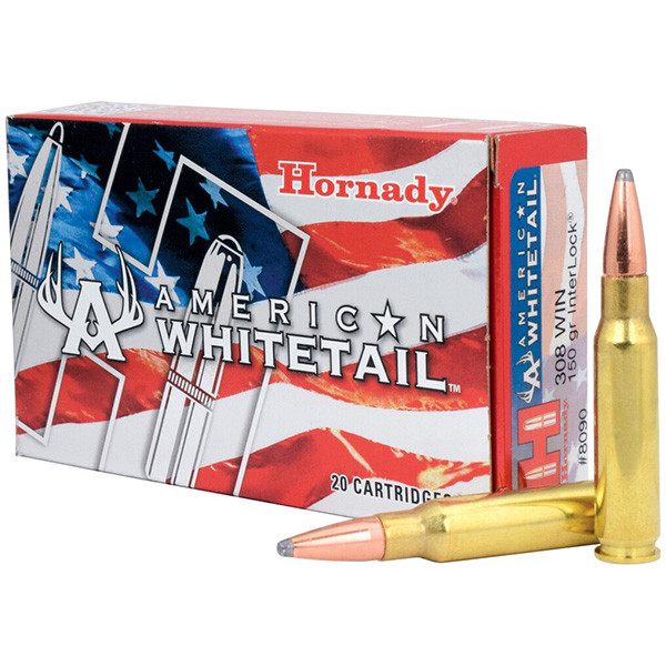 Hornady American Whitetail 308 Winchester Rifle Ammo 20 Rounds 150 Grain Interlock SP