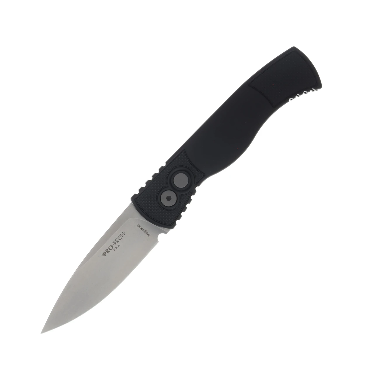 Pro Tech Auto Tactical Response 2 Black Handle With Textured Corners, Stonewash Magnacut Blade AUPTT201