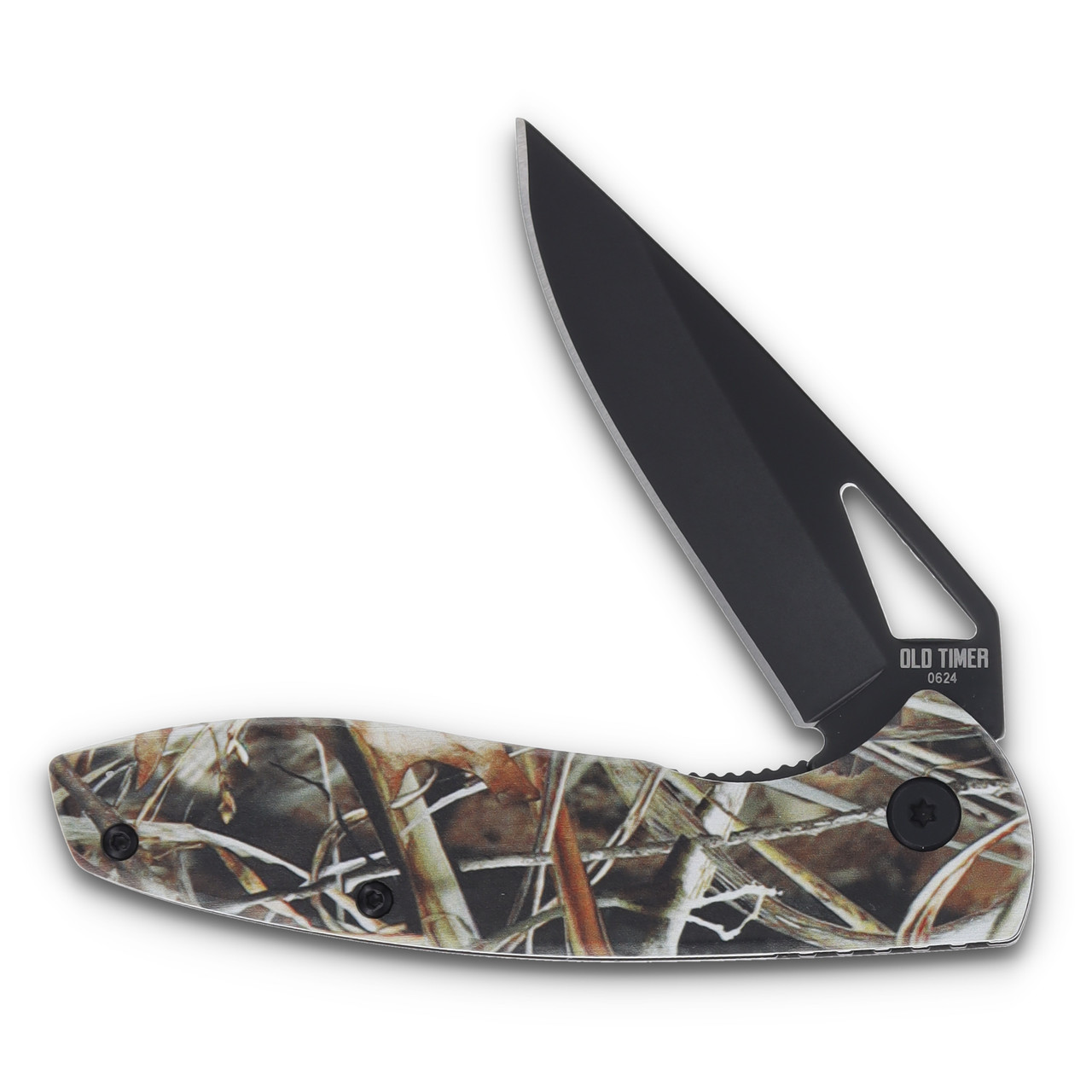 Old Timer Single Camo Folding Knife 3 Inch Plain Drop Point