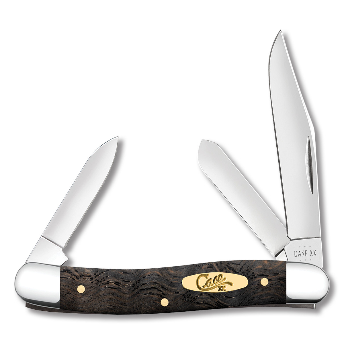 Case XX Medium Stockman Folding Knife Black Curly Oak CA14001
