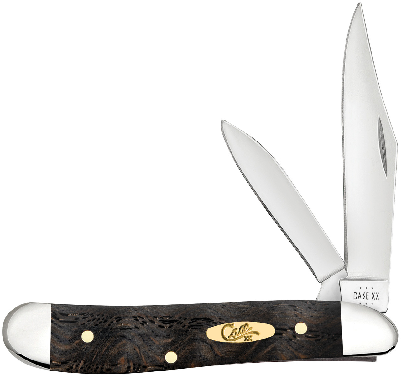 Case XX Black Curly Oak Peanut Folding Knife CA14005